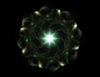 Konuyla ilgili soyut fraktal formlar grafik tasarım ve nükleer fizik bilim parçacıkların. Kutsal geometri futuristik