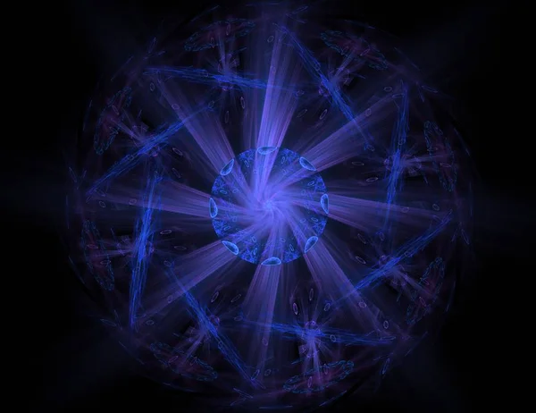 Partículas de formas fractales abstractas sobre el tema de la física nuclear y el diseño gráfico. Geometría futurista sagrado —  Fotos de Stock