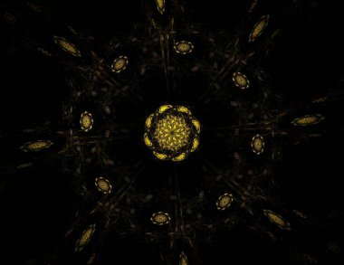 Konuyla ilgili soyut fraktal formlar grafik tasarım ve nükleer fizik bilim parçacıkların. Kutsal geometri futuristik