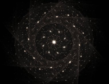Konuyla ilgili soyut fraktal formlar grafik tasarım ve nükleer fizik bilim parçacıkların. Kutsal geometri futuristik
