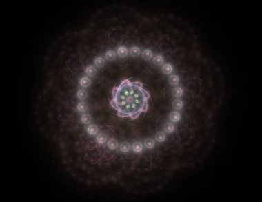 Dantelli renkli saat desen. Dijital fractal sanat tasarım. Kutsal semboller işaretler geometrisi soyut tasarım. 