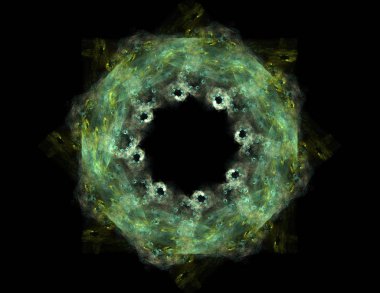 Konuyla ilgili soyut fraktal formlar grafik tasarım ve nükleer fizik bilim parçacıkların. Kutsal geometri futuristik