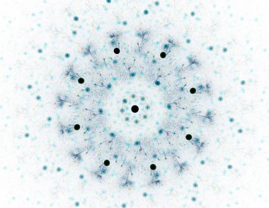 Konuyla ilgili soyut fraktal formlar grafik tasarım ve nükleer fizik bilim parçacıkların. Kutsal geometri futuristik