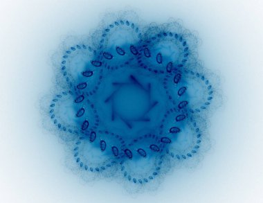 Konuyla ilgili soyut fraktal formlar grafik tasarım ve nükleer fizik bilim parçacıkların. Kutsal geometri futuristik