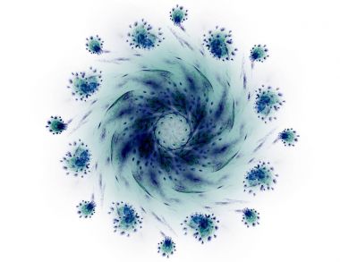Konuyla ilgili soyut fraktal formlar grafik tasarım ve nükleer fizik bilim parçacıkların. Kutsal geometri futuristik