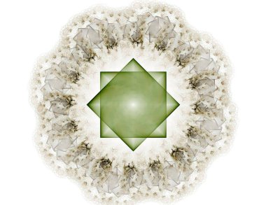 Konuyla ilgili soyut fraktal formlar grafik tasarım ve nükleer fizik bilim parçacıkların. Kutsal geometri futuristik