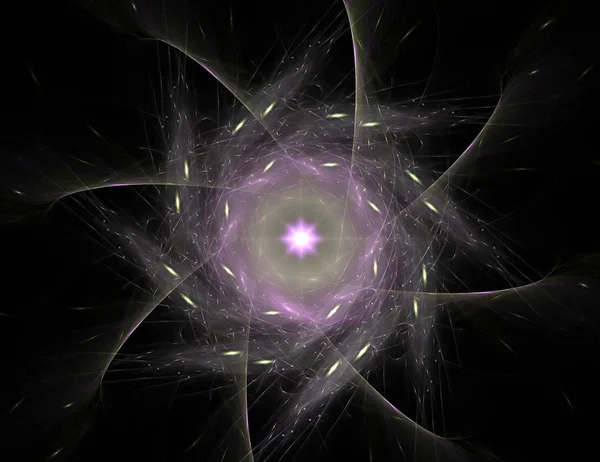 Cząstki Abstrakcja Fraktal form na temat nauki fizyki jądrowej i projektowania graficznego. Geometria sacred futurystyczny — Zdjęcie stockowe