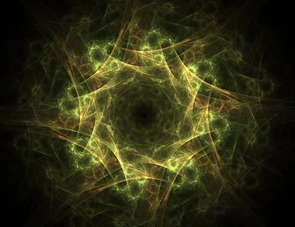 Partiklar av abstrakt fractal former i ämnet kärnfysik vetenskap och grafisk design. Geometri heliga futuristiska — Stockfoto