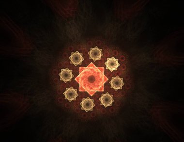 Uzay serisi geometrisini. Görsel olarak çekici zemin kavramsal Izgaralar eğrileri ve fraktal öğeleri öğesi olarak uygun yapılmış 