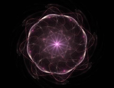 Konuyla ilgili soyut fraktal formlar grafik tasarım ve nükleer fizik bilim parçacıkların. Kutsal geometri futuristik