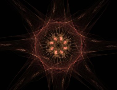 Konuyla ilgili soyut fraktal formlar grafik tasarım ve nükleer fizik bilim parçacıkların. Kutsal geometri futuristik