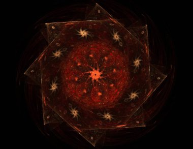 Konuyla ilgili soyut fraktal formlar grafik tasarım ve nükleer fizik bilim parçacıkların. Kutsal geometri futuristik