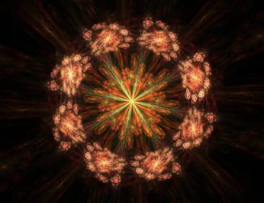 Uzay serisi geometrisini. Görsel olarak çekici zemin kavramsal Izgaralar eğrileri ve fraktal öğeleri öğesi olarak uygun yapılmış 