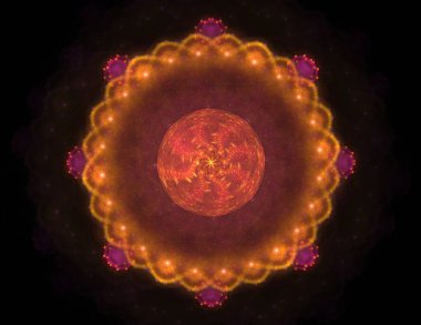 Konuyla ilgili soyut fraktal formlar grafik tasarım ve nükleer fizik bilim parçacıkların. Kutsal geometri futuristik