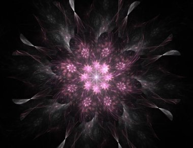 Konuyla ilgili soyut fraktal formlar grafik tasarım ve nükleer fizik bilim parçacıkların. Kutsal geometri futuristik