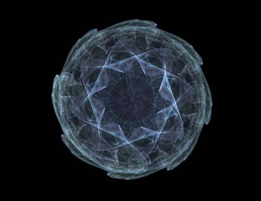 Konuyla ilgili soyut fraktal formlar grafik tasarım ve nükleer fizik bilim parçacıkların. Kutsal geometri futuristik