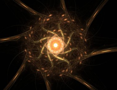 Uzay serisi geometrisini. Görsel olarak çekici zemin kavramsal Izgaralar eğrileri ve fraktal öğeleri öğesi olarak uygun yapılmış 