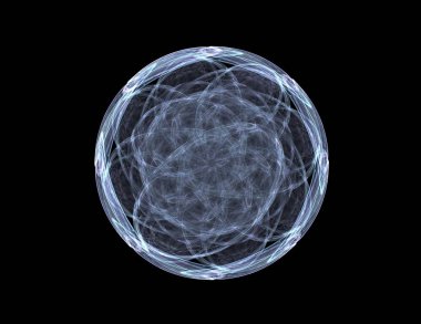 Soyut fraktal kırmızı arka plan ile kesişen daireler ve oval. disko ışıkları. Hareket illüstrasyon.