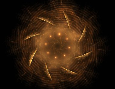 Soyut fraktal kırmızı arka plan ile kesişen daireler ve oval. disko ışıkları. Hareket illüstrasyon.