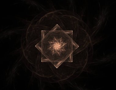 Konuyla ilgili soyut fraktal formlar grafik tasarım ve nükleer fizik bilim parçacıkların. Kutsal geometri futuristik