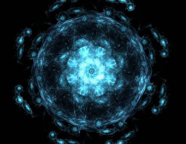 Soyut fraktal kırmızı arka plan ile kesişen daireler ve oval. disko ışıkları. Hareket illüstrasyon.