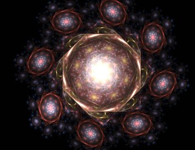 Uzay serisi geometrisini. Görsel olarak çekici zemin kavramsal Izgaralar eğrileri ve fraktal öğeleri öğesi olarak uygun yapılmış 