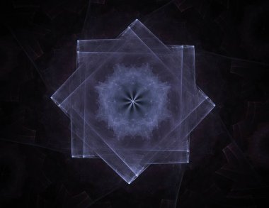 Konuyla ilgili soyut fraktal formlar grafik tasarım ve nükleer fizik bilim parçacıkların. Kutsal geometri futuristik