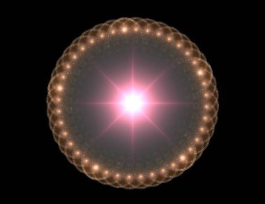 Konuyla ilgili soyut fraktal formlar grafik tasarım ve nükleer fizik bilim parçacıkların. Kutsal geometri futuristik