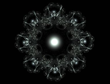 Soyut fraktal kırmızı arka plan ile kesişen daireler ve oval. disko ışıkları. Hareket illüstrasyon.