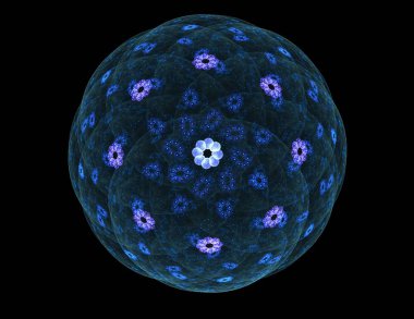 Konuyla ilgili soyut fraktal formlar grafik tasarım ve nükleer fizik bilim parçacıkların. Kutsal geometri futuristik