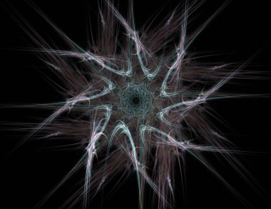 Konuyla ilgili soyut fraktal formlar grafik tasarım ve nükleer fizik bilim parçacıkların. Kutsal geometri futuristik