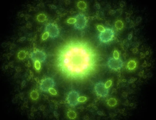 Soyut fraktal kırmızı arka plan ile kesişen daireler ve oval. disko ışıkları. Hareket illüstrasyon.