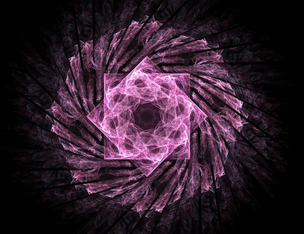 Deeltjes van abstracte fractale vormen op het onderwerp van de nucleaire fysica wetenschap en grafisch ontwerp. Heilige Geometrie futuristische — Stockfoto