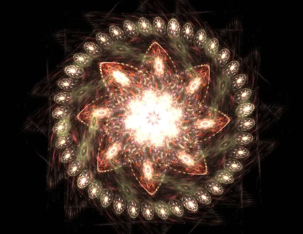 Dantelli renkli saat desen. Dijital fractal sanat tasarım. Kutsal semboller işaretler geometrisi soyut tasarım. 