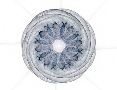 Konuyla ilgili soyut fraktal formlar grafik tasarım ve nükleer fizik bilim parçacıkların. Kutsal geometri futuristik