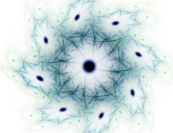 Particules de formes fractales abstraites sur le sujet de la physique nucléaire et de la conception graphique. Géométrie sacré futuriste — Photo