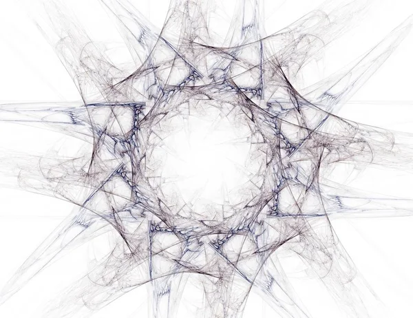 Particules de formes fractales abstraites sur le sujet de la physique nucléaire et de la conception graphique. Géométrie sacré futuriste — Photo