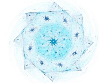 Konuyla ilgili soyut fraktal formlar grafik tasarım ve nükleer fizik bilim parçacıkların. Kutsal geometri futuristik