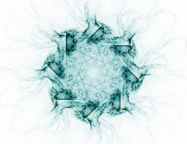 Konuyla ilgili soyut fraktal formlar grafik tasarım ve nükleer fizik bilim parçacıkların. Kutsal geometri futuristik