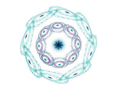 Konuyla ilgili soyut fraktal formlar grafik tasarım ve nükleer fizik bilim parçacıkların. Kutsal geometri futuristik