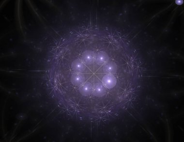 Soyut fraktal kırmızı arka plan ile kesişen daireler ve oval. disko ışıkları. Hareket illüstrasyon.