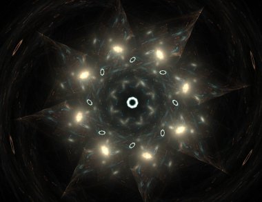 Konuyla ilgili soyut fraktal formlar grafik tasarım ve nükleer fizik bilim parçacıkların. Kutsal geometri nereye futuristik