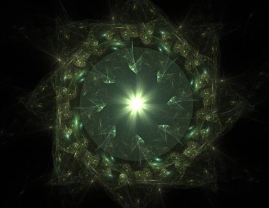 Bilgisayar fractal sanat yaratıcı tasarım, sanat ve eğlence için oluşturulan. Küre dönen arka plan.