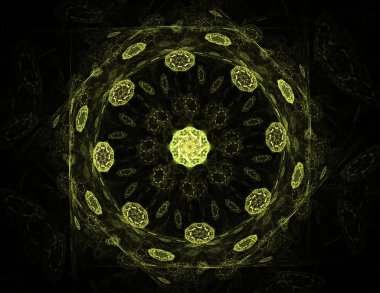 Soyut fraktal kırmızı arka plan ile kesişen daireler ve oval. disko ışıkları. Hareket illüstrasyon.