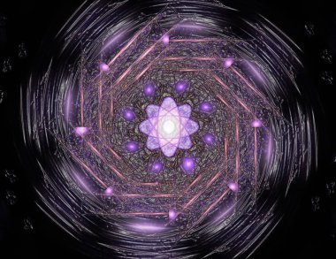 Geçiş daireler ve oval soyut fraktal renk arka plan