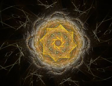 Dantelli renkli saat desen. Dijital fractal sanat tasarım. ABS