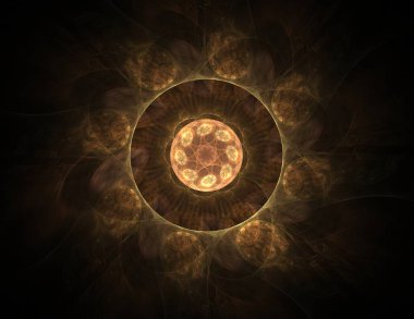 Konuyla ilgili soyut fraktal formlar grafik tasarım ve nükleer fizik bilim parçacıkların. Kutsal geometri nereye futuristik