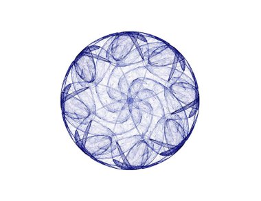 Soyut fraktal kırmızı arka plan ile kesişen daireler ve oval. disko ışıkları. Hareket illüstrasyon.