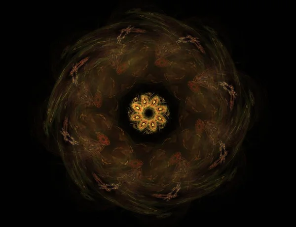Fondo de color fractal abstracto con círculos cruzados y oval. Ilustración en movimiento . — Foto de Stock