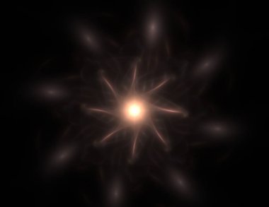 Soyut fraktal kırmızı arka plan ile kesişen daireler ve oval. disko ışıkları. Hareket illüstrasyon.